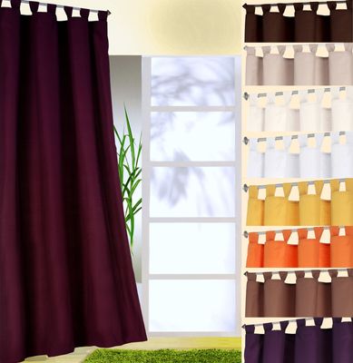 heimtexland ® Schlaufenschal inkl. Kräuselband blickdicht Gardine Vorhang Dekoschal Uni Typ117 bordeaux Höhe 245 cm x Breite 140 cm