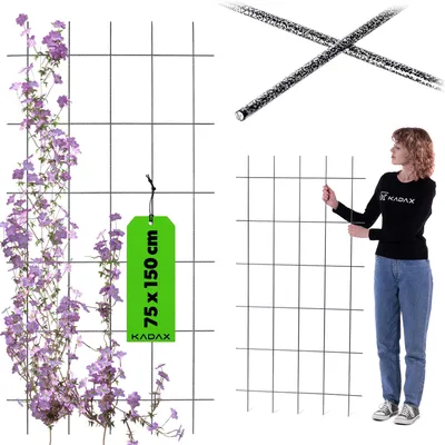 Image de KADAX Treillis "Russi", aide à l'escalade pour plantes grimpantes, treillis pour jardin, noir, 75 cm