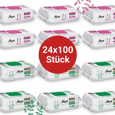 Produktbild von Sleepy Easy Clean Oberflächenreinigungstücher – 12x100 Lilium + 12x100 White Soap | Ohne Schrubben