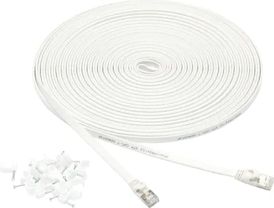 Obrázek produktu pro Amazon Basics ethernetový kabel, internetový kabel, RJ45, Cat 7, gigabitový, 15, 2 metry, plochý