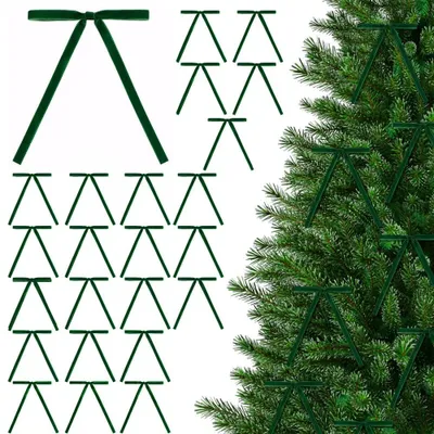 24 Weihnachtsschleifen für Baum, Kranz, Fenster, Tür, Kamin