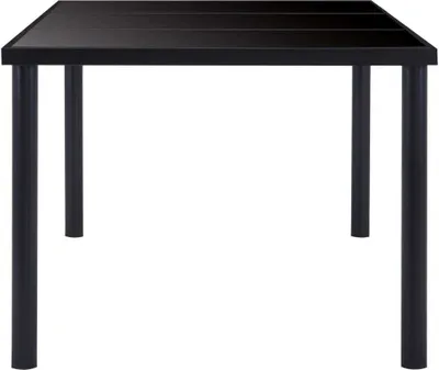 A black table with four legs against a white background.