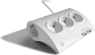 Produktbild von Ewent EW3935, 1,5 m, Drinnen, Weiß, Kunststoff, 5 AC-Ausgänge, 110 - 230 V