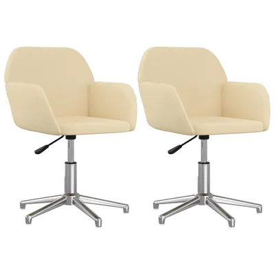 Produktbild von vidaXL Esszimmerstühle 2 Stk. Drehbar Creme Stoff