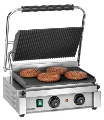 Obrázok produktu pre Bartscher Panini-T 1R, Čierna, Nerezová oceľ, Nerezová oceľ, Obdĺžnikový, Otočné, 340 x 285 mm, liatina