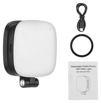 Obrázek produktu pro Prstenové světlo na selfie se zrcátkem, přenosné, magnetické, LED, pro videofotografii, dobíjecí, pro smartphony, tablety, notebooky, černé