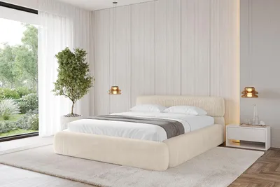 Produktbild von ALTDECOR Polsterbett mit Bettkasten - ENORA-v1 - 180x200 Beige - Bett mit Matratze H3/H4, Kopfteil, Boxbett, Doppelbett mit Stauraum