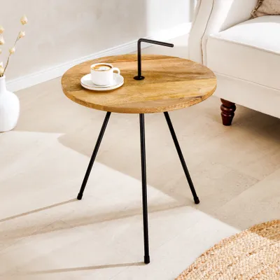 Produktbild von riess-ambiente Beistelltisch SIMPLY CLEVER 65cm natur Mangoholz mit Griff Couchtisch Tisch Ablage