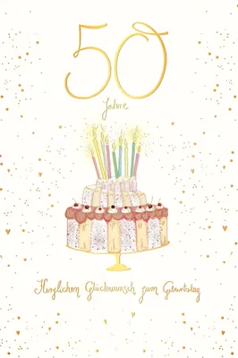 Produktbild von 50. Geburtstag Skorpion`s Art Karte mit Umschlag - mit Goldfolie