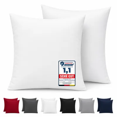 Produktbild von Komfortec Premium Kissenbezug 50x50 cm – 2er Set – Kissenhülle mit Reißverschluss – 100 % gebürstete Mikrofaser– Superweich – Weiß Kopfkissenbezug, KI-generiertes Bild