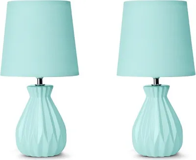 Produktbild von KONSIMO 2er Set Tischlampen "SOTER", Mint, Keramik
