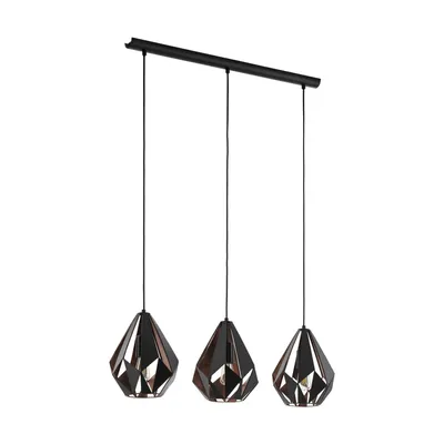 Produktbild von EGLO Hängeleuchte CARLTON 1 3x60 W Schwarz und Kupfer 49991