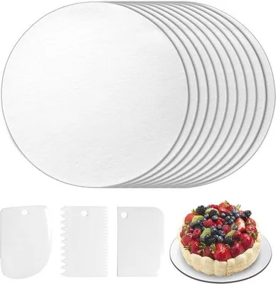 Produktbild von Famanu runde Tortenunterlagen 30 cm - 10 Stück wiederverwendbare Cake Drums für Tortentransport