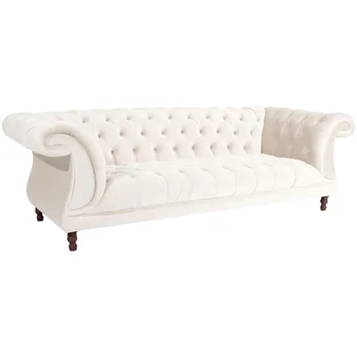 Produktbild von Max Winzer Sofa 3-Sitzer Ivette - Samtvelours creme - Maße: 253 x 100 x 80 cm