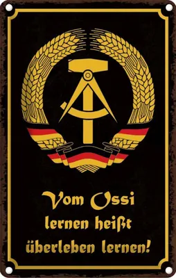 Produktbild von vianmo Blechschild 30x20 cm Ossi lernen heißt überleben Dekoration Spruch Zitat