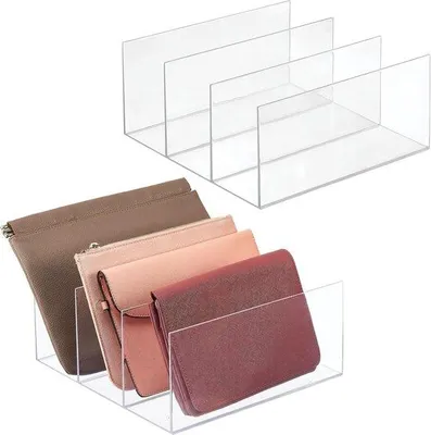 Immagine prodotto di Scatola trasparente per borse con 3 scomparti per pochette e portafogli