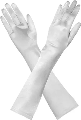 Produktbild von monte Carlo Damen Ellenbogenhandschuhe Satin weiß