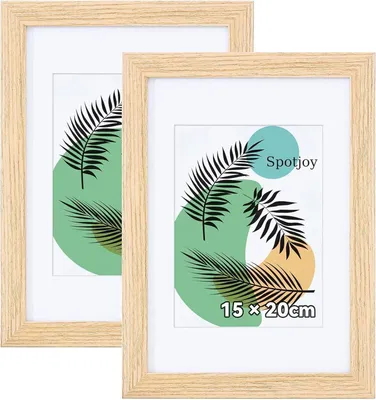 Produktbild von Holz Bilderrahmen 15x20 cm 2er Set Schwarz Acrylglas inkl. Passepartout