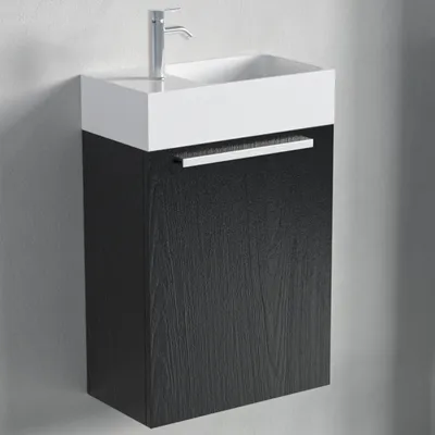 Produktbild von LOMAZOO Toilettenmöbel Schwarz Eichenholz - Wc Möbel - 40x22x60 - BOMBAY