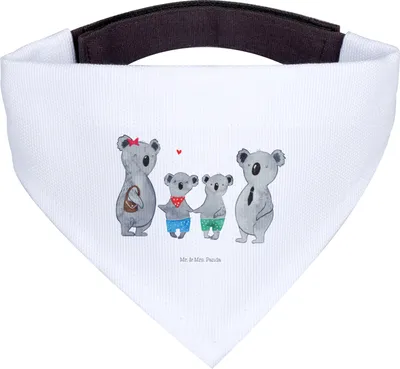 Produktbild von Mr. & Mrs. Panda Halstuch Hund Koala Familie zwei - Weiß - Geschenk, Muttertag, Tuch, Zusammen, Hunde, Für, Hundehalstuch, Koalabär