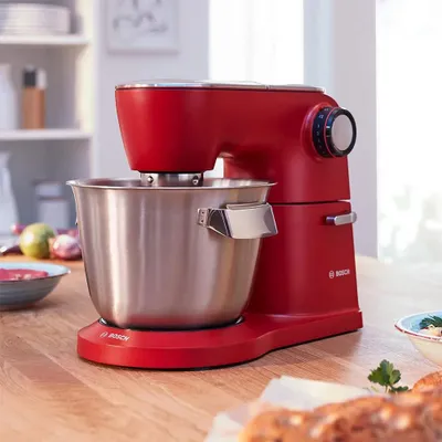 Obrázek produktu pro Bosch MUM9A66R00, 5,5 l, Červená, Stříbrná, Otočné, CE, VDE, Nerezová ocel, Kov