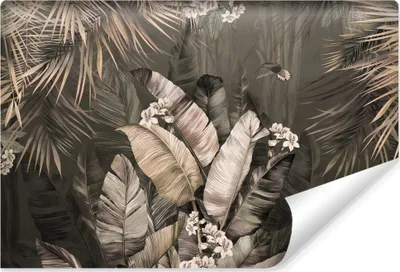 Produktbild von Muralo Vlies Fototapete TROPISCHE BLÄTTER Blumen Pflanzen Kolibri Natur Br. 90cm x Hö. 60cm