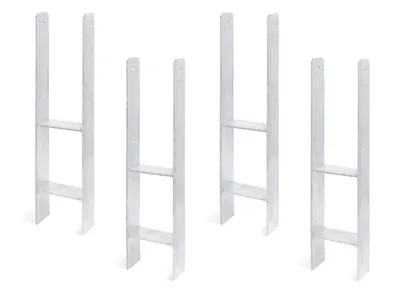 Immagine prodotto di Alberts 4x ancoraggio ad H supporto palo carport scarpa palo H trave zincata a caldo 60 x 12,1 x 6 cm