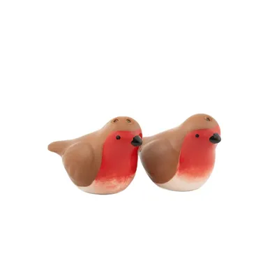 Produktbild von Salz-/ Pfefferstreuer Robin Sass & Belle Dolomit Rotkehlchen Vogel Streuer Set
