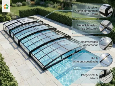Zdjęcie produktu dla Obudowa basenu Aqualina wykonana z aluminium, ok. 8,81 x 4,26 x 0,92 m