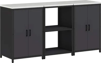 Produktbild von Aufbewahrungsset für die Küche mit Regal mit Tür 3 pcs Schwarz