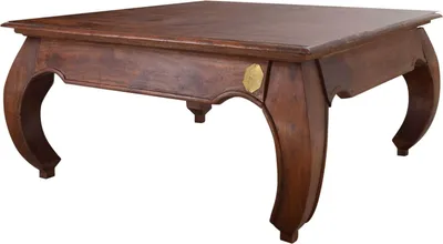 Image de MASSIVMOEBEL24 | Table basse 120x120 Acacia laqué Nougat OPIUM #624
