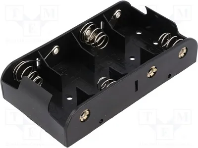 Immagine prodotto di 1 contenitore, dimensioni: C, R14; numero di batterie: 4; tipo di uscita: 6F22. Contenitore per batterie BH-243B
