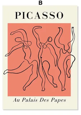 Produktbild von Poster Picasso Abstrakt · Wohnkultur| Bilder Wohnzimmer | Wandbilder Schlafzimmer | Deko Print ohne Rahmen | Bilder · Motiv B · 40 × 50 cm