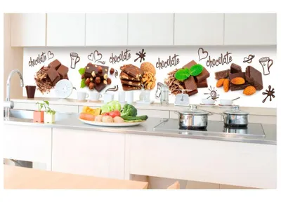 Produktbild von Küchenrückwand Folie selbstklebend SCHOKOLADE 350 x 60 cm - Klebefolie - Dekofolie - Spritzschutz für Küche -