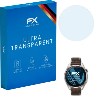 Produktbild von atFoliX FX-Clear 3x Schutzfolie kompatibel mit Huawei Watch 3 Pro Displayschutzfolie