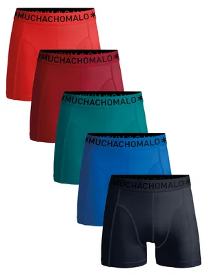 Produktbild von Muchachomalo Herren Boxershorts – 5er Pack – Baumwolle Stretch – Bequeme Unterwäsche – Größe XL - U-SOLID1010-1383