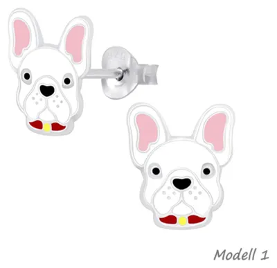 Produktbild von Kinder Ohrringe Silber 925 Ohrstecker Hund / Bulldogge / Boxer Modell 1