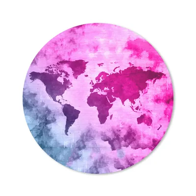 Produktbild von MuchoWow® Mauspad Mousepad Weltkarte - Rosa - Abstrakt 40x40 cm - Mousepads - Maus Mat - Pad - Mausunterlage - Schreibtisch Accessoires