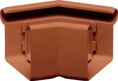 Produktbild von INEFA Rinnenwinkel 135 Grad kastenförmig Außenwinkel, PVC NW68 / 68mm Braun Wulst außen, Verbindungsstück Dachrinnenzubehör,  Germany