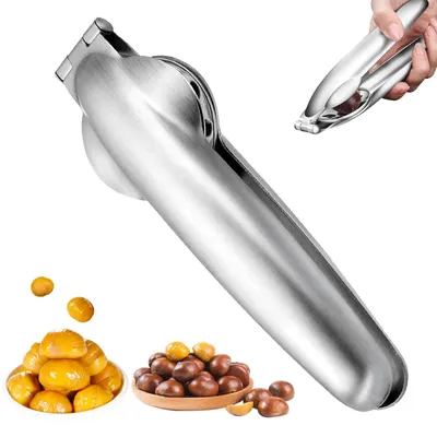 Kastanientang 2-in-1 aus Edelstahl, 17 cm, silber
