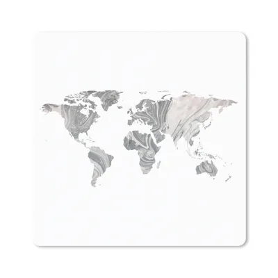 Produktbild von MuchoWow® Mauspad Mousepad Weltkarte - Grau - Rosa 30x30 cm - Mousepads - Maus Mat - Pad - Mausunterlage - Gaming