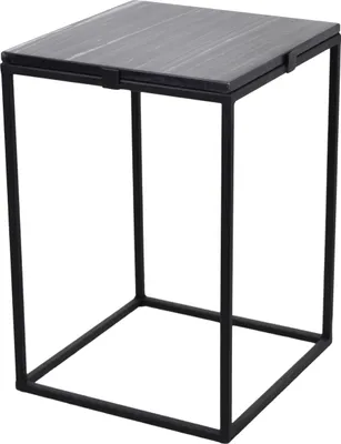 Produktbild von LOFT42 Marble Beistelltisch Quadratisch schwarz - Metall - Marmor - 32x32x46
