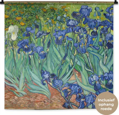 Produktbild von MuchoWow® Wandteppich Wandbehang Schwertlilien - Vincent van Gogh 90x90 cm Tapisserie Dekoration Wandtuch - Wandaufhänger