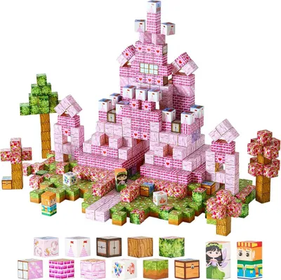 Obrázok produktu pre Magnetické bloky 100 ks Sada princeznej zámok STEM Montessori senzorické hračky
