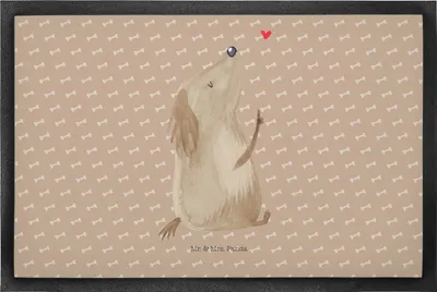 Produktbild von Mr. & Mrs. Panda Schmutzfänger Hund Liebe 50 x 75 cm - Hundeglück - Geschenk, Schmutzmatte, Bodenvorleger, Fussmatte, Hunde, Herz, abstreifer, fußmatte, Sprüche, Abtreter