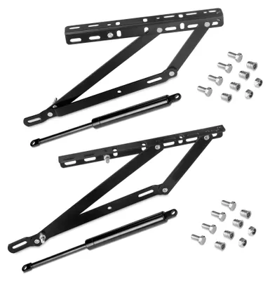 Obrázek produktu pro Zvedací sada Emuca na postel canapé, boční otevírání, pro postele 90 cm, ocel, černě lakovaná