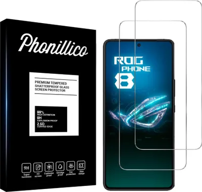 Immagine prodotto di Vetro temperato per Asus Rog Phone 8 [2 pezzi] Pellicola protettiva dello schermo Antigraffio Resistente al vetro Phonillico®