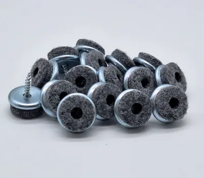 Produktbild von 16 Stk Möbelgleiter Filzgleiter Stuhlgleiter Metall mit Schraube Ø 20 mm