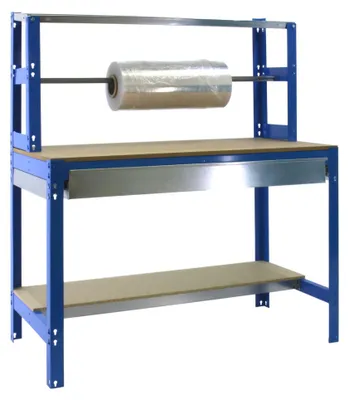 Produktbild von PROREGAL Packtisch BUFFALO mit Schubfach | HxBxT 84x120x76cm | Traglast 600kg | Blau