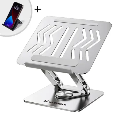 Zdjęcie produktu dla Wozinsky WRS-CPY84SS, Podstawka pod notebooka i tablet, Srebrny, Aluminium, Stal, 43,9 cm (17.3"), 250 mm, 60 mm